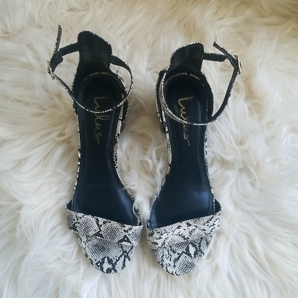 Black and white snake skin print sandles - Picture 4 of 4